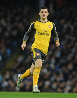 Manchester City V Arsenal 2016-17 Prints: Granit Xhaka in Action: Manchester City vs. Arsenal, Premier League 2016-17