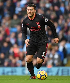 Manchester City V Arsenal 2017-18 Prints: Granit Xhaka in Action: Manchester City vs Arsenal, Premier League 2017-18