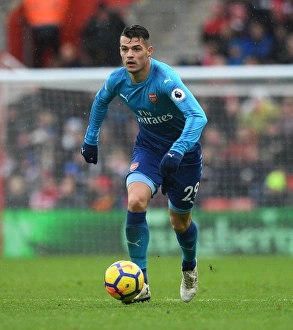 Southampton V Arsenal 2017-18 Prints: Granit Xhaka in Action: Southampton vs Arsenal, Premier League 2017-18