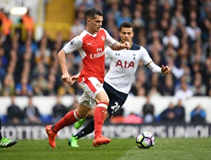 Tottenham Hotspur V Arsenal 2016-17 Prints: Granit Xhaka in Action: Tottenham Hotspur vs. Arsenal, Premier League 2016-17