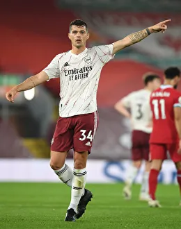 Liverpool V Arsenal 2020-21 Prints: Granit Xhaka at Anfield: Liverpool vs. Arsenal, 2020-21 Premier League