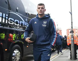 Granit Xhaka Arrives at Goodison Park: Everton vs Arsenal, Premier League 2022-23
