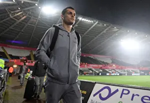 Swansea City V Arsenal 2017-18 Prints: Granit Xhaka Arrives at Swansea City Stadium Ahead of Arsenal Match, 2018