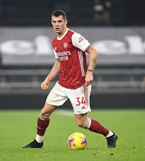 Granit Xhaka of Arsenal in Action at Tottenham Hotspur Stadium during the 2020-21 Premier League Match