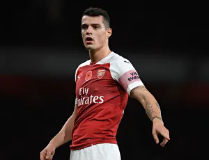Arsenal V Wolverhampton Wanderers 2018-19 Prints: Granit Xhaka: Arsenal Midfielder in Action