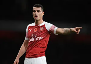 Arsenal V Wolverhampton Wanderers 2018-19 Prints: Granit Xhaka: Arsenal Midfielder in Action