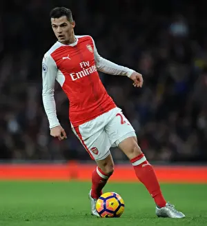 Arsenal V AFC Bournemouth 2016/17 Prints: Granit Xhaka: Arsenal Midfielder in Action Against AFC Bournemouth, Premier League 2016/17
