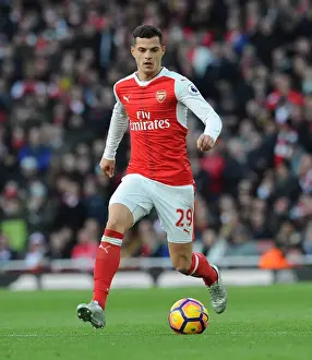 Arsenal V AFC Bournemouth 2016/17 Prints: Granit Xhaka: Arsenal Midfielder in Action against AFC Bournemouth, Premier League 2016/17
