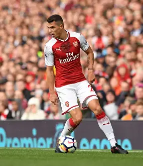 Arsenal V AFC Bournemouth 2017-18 Prints: Granit Xhaka: Arsenal Midfielder in Action Against AFC Bournemouth, Premier League 2017-18