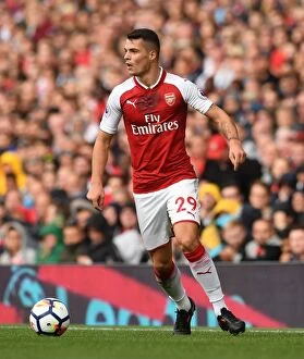 Arsenal v AFC Bournemouth 2017-18 Collection: Granit Xhaka: Arsenal Midfielder in Action during Arsenal vs