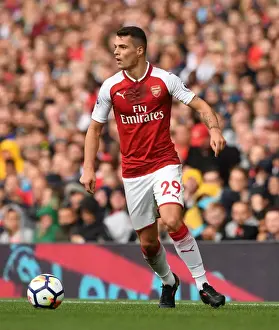 Granit Xhaka: Arsenal Midfielder in Action during Arsenal vs. AFC Bournemouth, Premier League 2017-18