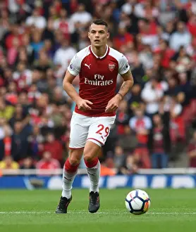 Granit Xhaka: Arsenal Midfielder in Action against Brighton & Hove Albion, Premier League 2017-18