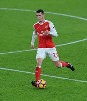 Granit Xhaka: Arsenal Midfielder in Action against Crystal Palace, Premier League 2016-17