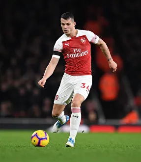 Arsenal V Fulham 2018-19 Prints: Granit Xhaka: Arsenal Midfielder in Action against Fulham, Premier League 2018-19
