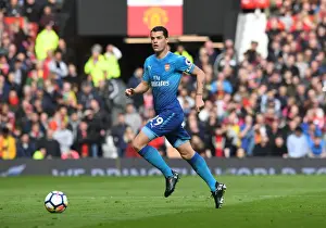 Manchester United V Arsenal 2017-18 Prints: Granit Xhaka: Arsenal Midfielder in Action Against Manchester United