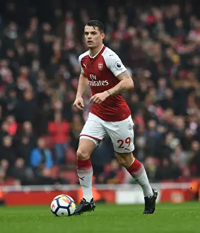 Arsenal V Southampton 2017-18 Prints: Granit Xhaka: Arsenal Midfielder in Action against Southampton, Premier League 2017-18