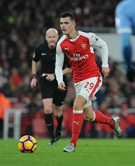 Granit Xhaka: Arsenal Midfielder in Action against Stoke City, Premier League 2016-17