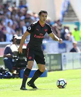 Huddersfield Town V Arsenal 2017-18 Prints: Granit Xhaka: Arsenal Midfielder in Action vs. Huddersfield Town, Premier League 2017-18