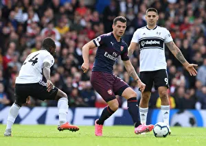 Fulham V Arsenal 2018-19 Prints: Granit Xhaka: Arsenal Midfielder in Action vs. Fulham, Premier League 2018-19