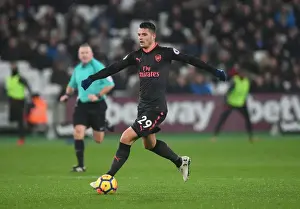 West Ham United V Arsenal 2017-18 Prints: Granit Xhaka: Arsenal Midfielder in Action against West Ham United, Premier League 2017-18