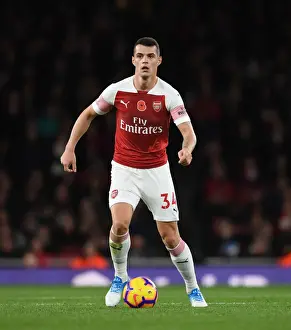 Arsenal V Wolverhampton Wanderers 2018-19 Prints: Granit Xhaka: Arsenal Midfielder in Action against Wolverhampton Wanderers