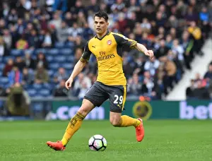 West Bromwich Albion V Arsenal 2016-17 Prints: Granit Xhaka: Arsenal Star in Action Against West Bromwich Albion, Premier League 2016-17