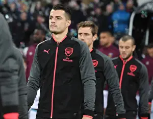 West Ham United V Arsenal 2017-18 Prints: Granit Xhaka: Arsenal Star Before West Ham United Clash (2017-18)
