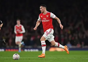 Arsenal V Leeds United FA Cup 2019-20 Prints: Granit Xhaka: Arsenal vs Leeds United FA Cup Showdown