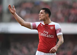 Arsenal V Southampton 2018-19 Prints: Granit Xhaka: Arsenal vs. Southampton, Premier League 2018-19 - In Action