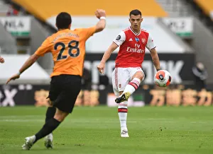 Wolverhampton Wanderers V Arsenal 2019-20 Prints: Granit Xhaka: Arsenal vs. Wolverhampton Wanderers, Premier League 2019-2020