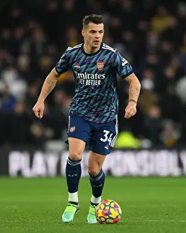 Wolverhampton Wanderers V Arsenal 2021-22 Prints: Granit Xhaka: Arsenal's Brilliant Midfield Performance Against Wolverhampton Wanderers