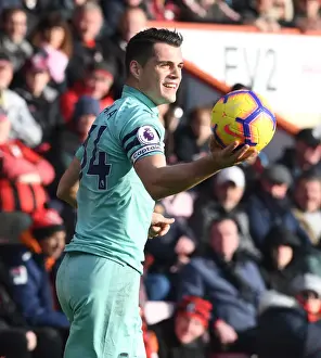 AFC Bournemouth V Arsenal 2018-19 Prints: Granit Xhaka: Arsenal's Midfield Maestro in Action Against AFC Bournemouth