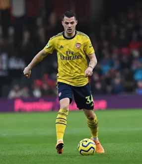 AFC Bournemouth V Arsenal 2019-20 Prints: Granit Xhaka: Arsenal's Midfield Maestro in Action Against AFC Bournemouth (Premier League 2019-20)