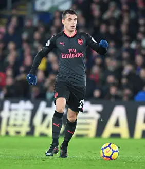 Crystal Palace V Arsenal 2017-18 Prints: Granit Xhaka: Arsenal's Midfield Maestro in Action Against Crystal Palace