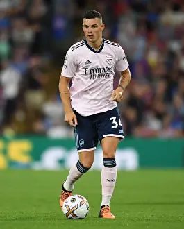 Granit Xhaka: Arsenal's Midfield Maestro in Action against Crystal Palace, Premier League 2022-23