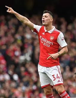 Granit Xhaka: Arsenal's Midfield Maestro in Action Against Crystal Palace, Premier League 2022-23