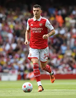 Granit Xhaka: Arsenal's Midfield Maestro in Action Against Everton, Premier League 2021-22