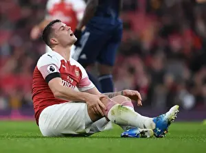 Granit Xhaka: Arsenal's Midfield Maestro in Action against Fulham, Premier League 2018-19