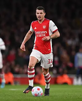 Granit Xhaka: Arsenal's Midfield Maestro in Action Against Leicester City, Premier League 2021-22