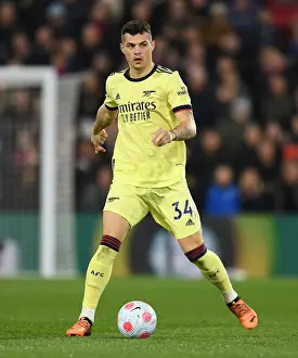 Granit Xhaka: Arsenal's Midfield Maestro in Action vs. Crystal Palace, Premier League 2021-22