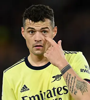 Granit Xhaka: Arsenal's Midfield Maestro in Action vs. Crystal Palace, Premier League 2021-22