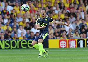 Watford V Arsenal 2016-17 Prints: Granit Xhaka: Arsenal's Midfield Maestro in Action Against Watford