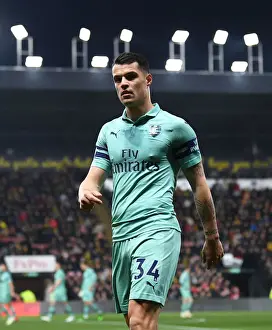 Granit Xhaka: Arsenal's Midfield Maestro in Action against Watford, Premier League 2018-19
