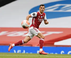 Granit Xhaka: Arsenal's Midfield Maestro in Action against Watford, Premier League 2019-2020