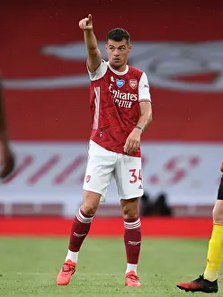 Granit Xhaka: Arsenal's Midfield Maestro in Action against Watford, Premier League 2019-2020
