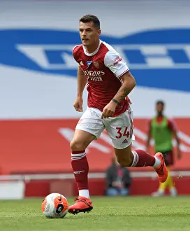 Granit Xhaka: Arsenal's Midfield Maestro in Action Against Watford, Premier League 2019-2020