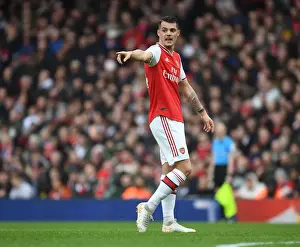 Granit Xhaka: Arsenal's Midfield Maestro in Action Against West Ham United, Premier League 2019-2020