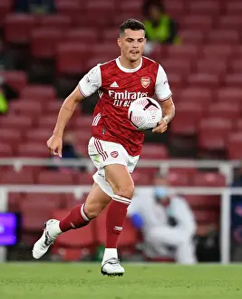 Arsenal V West Ham United 2020-21 Prints: Granit Xhaka: Arsenal's Midfield Maestro in Action Against West Ham United