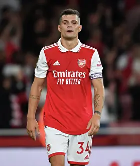 Granit Xhaka: Arsenal's Midfield Mastermind in Action against Aston Villa, Premier League 2022-23