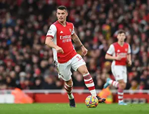 Granit Xhaka: Arsenal's Midfield Mastermind in Action against Brentford, Premier League 2021-22